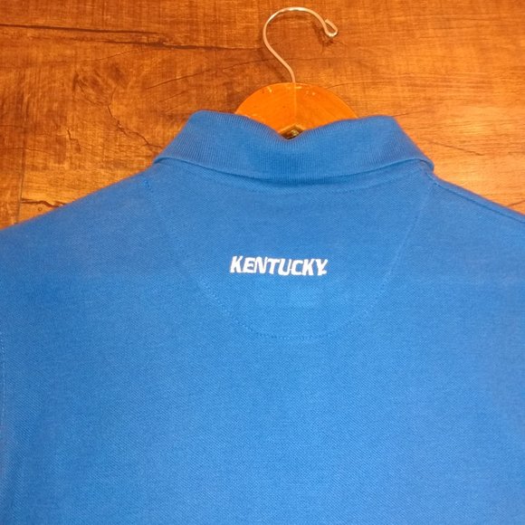 Kentucky Wildcats Embroidered Sport Polo Shirt Royal Blue | Men's Small - Picture 3 of 6